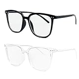 Mesybveo 2er-Pack Blaulichtfilter Brille, Computerbrille, Blue Light Blocking Glasses, Lesebrillen mit Große Linsenbreite, Gaming Ohne Stärke Brille Blaulichtfilter für Damen und Herren