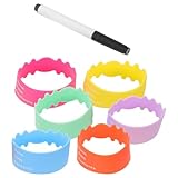 Beaupretty Teiliges Babyflaschen-silikon-etiketten Beschreibbaren Wiederverwendbaren Hüllen in Leuchtenden Farben Wärmeisolierend -frei Inklusive Stift für Kita Tagespflege und