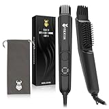 VIKICON 3 in 1 Bartglätter Bürste für Männer, Professioneller Bartkamm mit Volumizer, 4 Hitzestufen(120-220℃) Bart Glätteisen, Ionen Beard Straightener Brush für Zuhause/Reise, Bart und Haar Styling