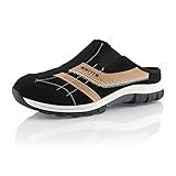 Fusskleidung® Herren Hausschuhe atmungsaktive Clogs leichte Pantoffeln Schwarz Beige Weiß EU 43