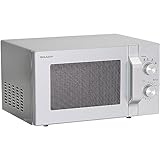 Sharp R204S Solo-Mikrowelle/ 20 L/ 800 W/ 6 Leistungsstufen/Zeitschaltuhr von 30 Minuten bis 00 Sekunden/Gewichtgesteuertes Auftauen/Glasdrehteller (24, 5 cm)/ Silber