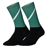 KMayVIEW Km Reflektierende Kompressionssocken für Herren, professionelle Fahrrad-Sport-Laufsocken, atmungsaktive Sneaker-Socken, grün, M