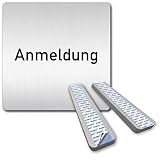 Türschilder24 XXL Schild - Türschild • 125 x 125 mm • Anmeldung • 1,5 mm Aluminium Vollmaterial • 100% Made in Germany (Anmeldung + Abstandshalter)