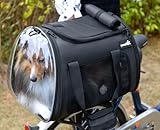 pecute Hundekörbchen 5KG, Fahrradkorb Hinten für Kleine Hunde Katzen, Faltbare Hundebox für Reisen, Camping, zum Tierarzt, Wasserbeständig, Atmungsaktiv, Sichtbar & Einfache Installation, für to go