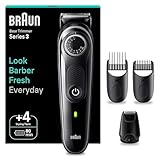 Braun Barttrimmer Series 3, Elektrischer Bartschneider Herren mit 4 Zubehörteile, Ultrascharfe ProBlade Klinge, 80 Min Akkulaufzeit, Kabelloser Bartrasierer, 40 Längen, Wasserdicht, BT3440, Schwarz