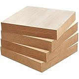 BELLE VOUS Naturbelassene Quadratische Holzplatten zum Basteln (4 Stk) - L15 x B15 x H2,5 cm - Leere Dicke Holzscheiben zum Basteln - Holzrohlinge zum Gravieren, Basteln, Bemalen & Holz Brandmalerei