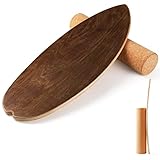 HITIK Balance Board, 15mm dickes Indoor Surfboard + 10mm Korkrolle, Gleichgewichtsboard Maximale Belastung 150kg, Trickboard für Kinder und Erwachsene für Indoor-Surfen und Skaten