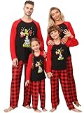 Sangdut Weihnachts Pyjama Familien Set, Matching Weihnachten Schlafanzug Printed Christmas Nachtwäsche für Couple (HOHO, Damen, M)