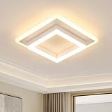 DELIPOP Moderne Deckenleuchte LED, 30W Deckenlampe Quadratisch 3000K Warmweiß, Deckenbeleuchtung aus Aluminium LED Lampe Weiß für Schlafzimmer, Wohnzimmer, Küche, Flur