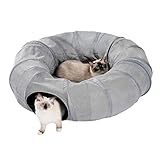 PAWZ Road Upgrade Katzentunnel, modernisiertes Katzenspielzeug, kreisförmiger Tunnel für Katzen, Grau