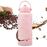 Isolierte Wasserflasche – Edelstahl-Trinkflasche | 1 Liter auslaufsichere Vakuum-Sport-Trinkflasche | für heißen und kalten Kaffee – verwendet für Schule, Sport, Zuhause, Reisen