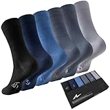Niorasen Socken Herren Damen,6 Paar Bambus Business Socken mit Geschenkbox, Atmungsaktive Strümpfe Herren für Altag und Freizeit, Männergeschenke