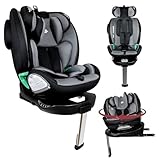 Interbaby Autositz für Babys von 0 – 12 Jahren, 360° drehbar, i-Size, erweiterbar mit Reduzierstück, hohe Sicherheit, Isofix-Befestigung, SPS-Seitenschutz