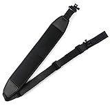 GUGULUZA Gewehrriemen Gewehrgurt Neopren Gepolstert Verstellbar mit 2,54cm Riemenbügel,Gun Sling Belt,Schwarz