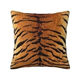 YUNWEIKEJI Kunstfell eines sibirischen Tigers, Kissenbezug, dekorativer Überwurf-Kissenbezug, weiche Polyester-Kissenbezüge, 45 x 45 cm