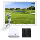 EVANEM Golf-Trainingssimulator, Golf-Simulator-Aufprallschutz, Home-Golf-Simulator, tragbarer Projektor-Bildschirm, reflektierender Stoff, montiert mit Seil oder Haken für Golftraining 3 * 3M