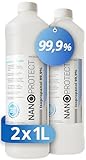 Nanoprotect Isopropanol 99,9% | IPA Reinigungsalkohol für Haushalt und Elektronik | 2 x 1 Liter Reiniger | Hochprozentiger Isopropylalkohol | Made in Germany |