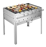 Picknickgrill Grill Campinggrill Holzkohlegrills BBQ Grill Tragbarer Faltbarer Großer Grillständer Carbon Holzkohle Grill Im Freien BBQ Grills(49X27X36cm)