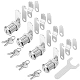 YOUTU® 4 Stück Briefkastenschloss Möbelschlösser Zylinderschloss Zylinder Cam Lock Schrankschloss Spindtürschloss Schubladeschloss, mit 8 Schlüsseln Alle Schlüssel sind gleich (16mm)