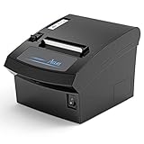 ACLAS Thermodrucker 80mm Quittungsdrucker Auto-Cut Bondrucker mit ESC/POS für registrierkasse kassenschublade (250mm/sec, USB + Ethernet)