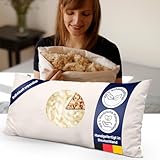 just relaxed Schafschurwoll-Kissen mit Zirbe 40 x 60 cm – Formstabiles Schlafkissen mit Baumwoll-Kissenhülle – Feuchtigkeitsregulierendes Kopfkissen mit Stützfunktion – Atmungsaktives Kissen