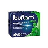 Ibuflam® akut 400 mg IBUPROFEN Filmtabletten| 50 Stk. | Ibu 400 Schmerztabletten bei Schmerzen, Zahnschmerzen, Fieber und Erkältung|Schnelle Schmerzlinderung mit Ibuprofen | Akuthilfe