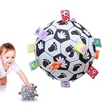 Plüsch -sensorische Kugel - Interaktive Entwicklungsrasselkugel, Feinmotorik -Enhancer | Tragbares Hohe Kontrastfarbe Weiches Spielzeug Mit Band -Tags, Baby Griff Shake Rolling -Aktivität Für Alter 0-