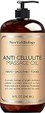 New York Biology Anti Cellulite Massageöl 240 ml - Hergestellt mit 100% natürlichen Ölen - Körperöl für Massagetherapie, Muskelentspannung und Tiefengewebe
