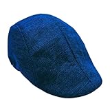 JTKSSCS SchiebermüTze Herren Herren Baskenmütze Mütze Herbst Sommer Leinen Hüte Mode Schiebermützen Klassische Vintage Cabbie Cap(Color 03)