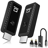 Wireless HDMI Transmitter und Receiver, 1080P Ohne Kabel für Streaming von Video Audio, 2.4/5G Extender Funkübertragung für Laptop/PC/Kamera zum Monitor/Projektor/TV