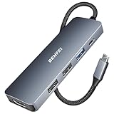 BENFEI USB C Hub 5in1, USB C Multiport Adapter mit 4K HDMI/PD 100W / 3*USB-A Datenports 5Gbps [Silikon/gewebtes Design, Aluminiumgehäuse] für MacBook Pro/Air, iPad Pro, iMac, iPhone 15 Serie, XPS