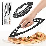 Jaropener Pizzaschneider, 12' Pizzamesser Wippe mit Klingenabdeckung für Küche und Gewerbe, Pizzamesser aus Edelstahl für alle Arten von Quesadillas,Fladenbrot,Brownies,spülmaschinenfest Pizza Cutter
