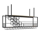 Faltbares, industrielles Deckenregal für Weinflaschen mit großem Fassungsvermögen – stilvolle Aufbewahrungslösung Ihre Hausbar platzsparende Wandmontage