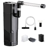 NICREW Aquarium Innenfilter, Einstellbarer Durchfluss Aquarienfilter mit Wasserpumpe für Aquarium von bis 20L, Leise, 3,5 W