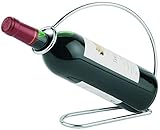 APS Weinflaschenhalter, Flaschenhalter aus Metall, Weinflaschenaufbewahrer, verchromt, 6 x 23 cm, 20 cm Höhe