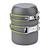 Cozywind Camping Kochgeschirr Set Camping Kochset Geschirr Set Outdoor Kochtopf Picknick Töpfen Leicht Aluminium Faltbare 1-2 Personen