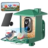 Vogelhaus mit Kamera Outdoor Solar Vogelfutterspender: 2K WLAN Vogelfutterhaus Wetterfest IP66 - Geschenke FüR Vogelliebhaber Ai Verfolgung EichhöRnchensicher - Bird Feeder Camera