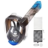 szaluyk Schnorchel Ausrüstung Vollgesichtsmaske Erwachsene Tauchmaske | Schwimm Gesichtsmaske - Leckdichte & Beschlagfreie 180° Panorama Sicht Tauchausstattung Für Schnorchel Und Schwimmsport