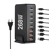 Typ C Netzteil | 8 Ports Schnellladeadapter - 268W USB C Ladegerät Mit Hoher Leistung | für Smartphones Tablet Laptop Elektronikgeräte Büro Reisen