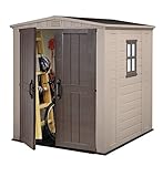 Keter Gerätehaus Factor 6x6, Beige, 6.2m³ Rauminhalt, Außenmaße (B/T/H):178 x 195.5 x 208 cm, wetterfest, wasserdicht, UV-beständig, Outdoor