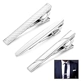 Batheidon 3 Stück Krawattenklammer Set für Herren – Klassische Krawattennadel aus Kupfer für Business, Hochzeit und Alltag – EleganteKrawattenklammern für verschiedene und Anlässe