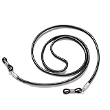 Bizaical Brillenband, Rindsleder, zum Aufhängen am Hals, schwarz, geeignet für Brillen, Sonnenbrillen und andere Serien