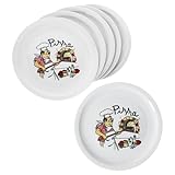 MamboCat 6er Set Luigi Pizzateller I Ø 30,5 cm I für 6 Personen I weiße große Pizzateller aus Porzellan mit Pizza-Bäcker Motiv I für Pizzen oder zum Anrichten I Speiseteller
