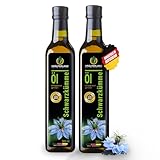 Kräuterland Schwarzkümmelöl 2X500ml (1Liter), gefiltert, naturrein ohne Zusatzstoffe, hoher Thymochinon, kaltgepresst, vegan, mild, glasflasche, mühlenfrisch direkt aus unsrer hessischen Ölmühle