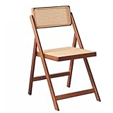 KITCISSL Esszimmer Sessel Wohnzimmer Stuhl, Bürostuhl Stühle Rattan Esszimmerstuhl Holz Klappbar Sessel Modern Design Ergonomischer Schminktisch Stuhl für Balkon, Wohnzimmer (Color : Brown A)