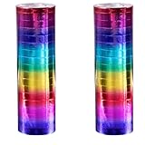 PARTY DISCOUNT NEU Luftschlangen Regenbogen metallic, 4m, 2 Stück