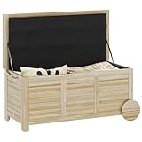 Outsunny Auflagenbox 185 L Stauraum Wasserdicht Holz Aufbewahrungsbox mit Rollen wetterfest Gartenbox UV-beständig Gartentruhe Kissenbox für Garten Balkon Outdoor Naturholz