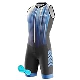 Triathlon Anzug Herren - 2024 Einteiliges Radtrikot - Trisuit Einteiler – Triathlonanzug - Triathlon Einteiler Kurz - 3Taschen für Wettkampf Run, Cycle, Swim (P9,XXL)