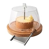 Boska Käseschaber Amigo mit Glocke/einfach zu verwenden/hält Käse langer frisch/Holz/Kunststoff/Braun
