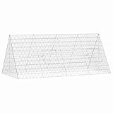 vidaXL Hasenkäfig Silber 215 x 100 x 85 cm Verzinkter Stahl, Gestalte Garten und Terrasse: Moderne Features, robuste Materialien, Coole Lösungen für Außenbereiche